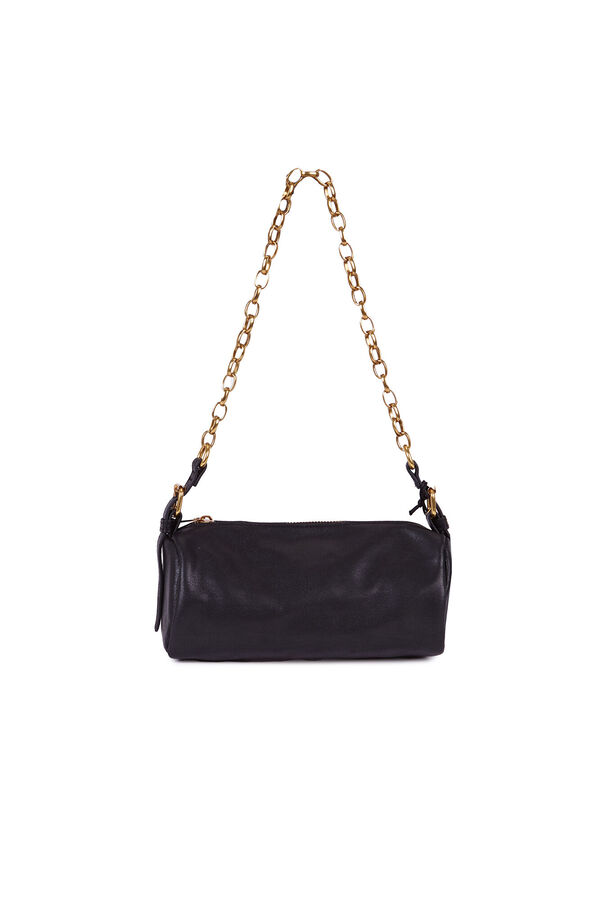 Cortefiel Chain mini barrel bag Black