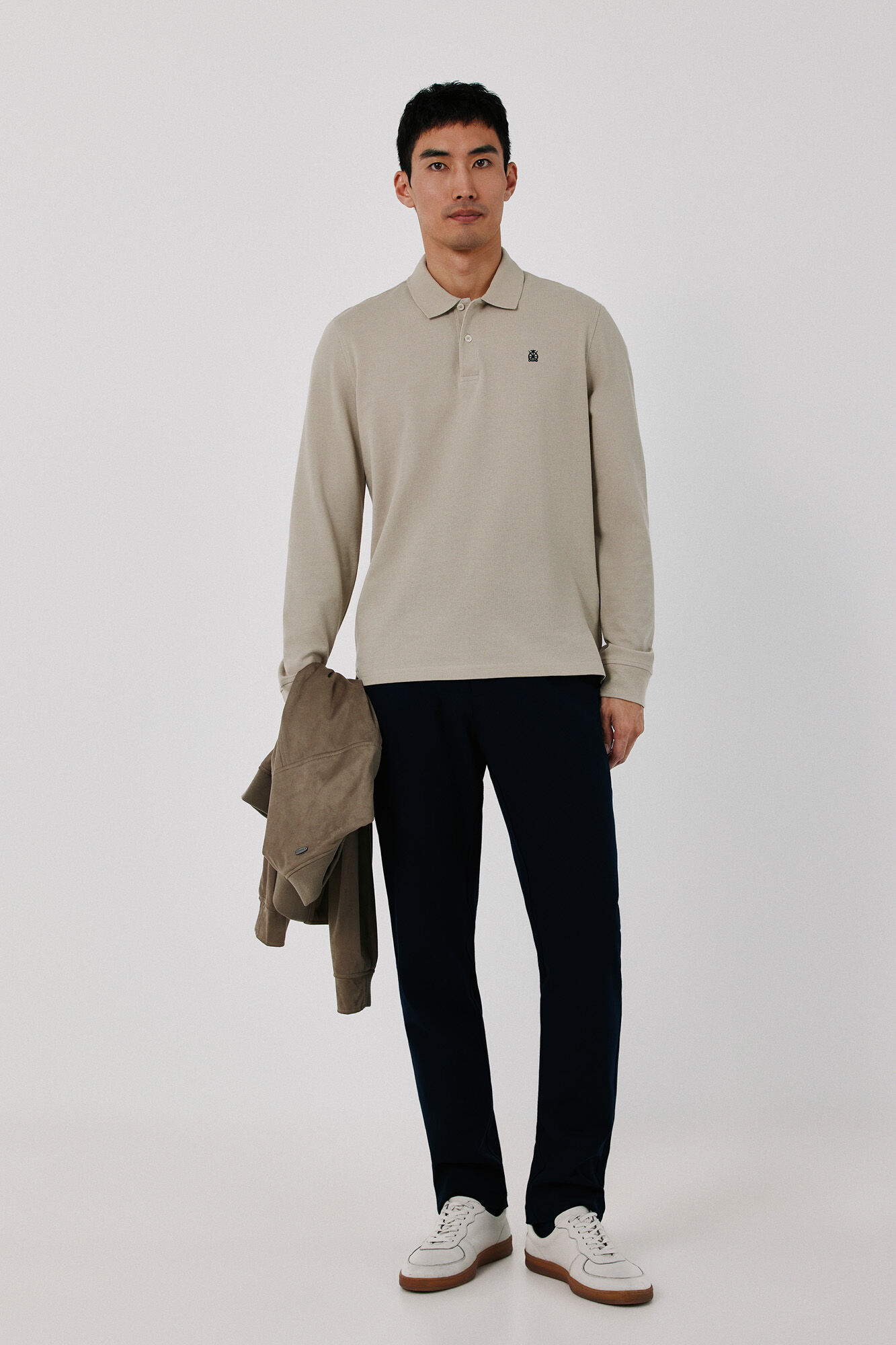 Cortefiel Basic long sleeve polo shirt