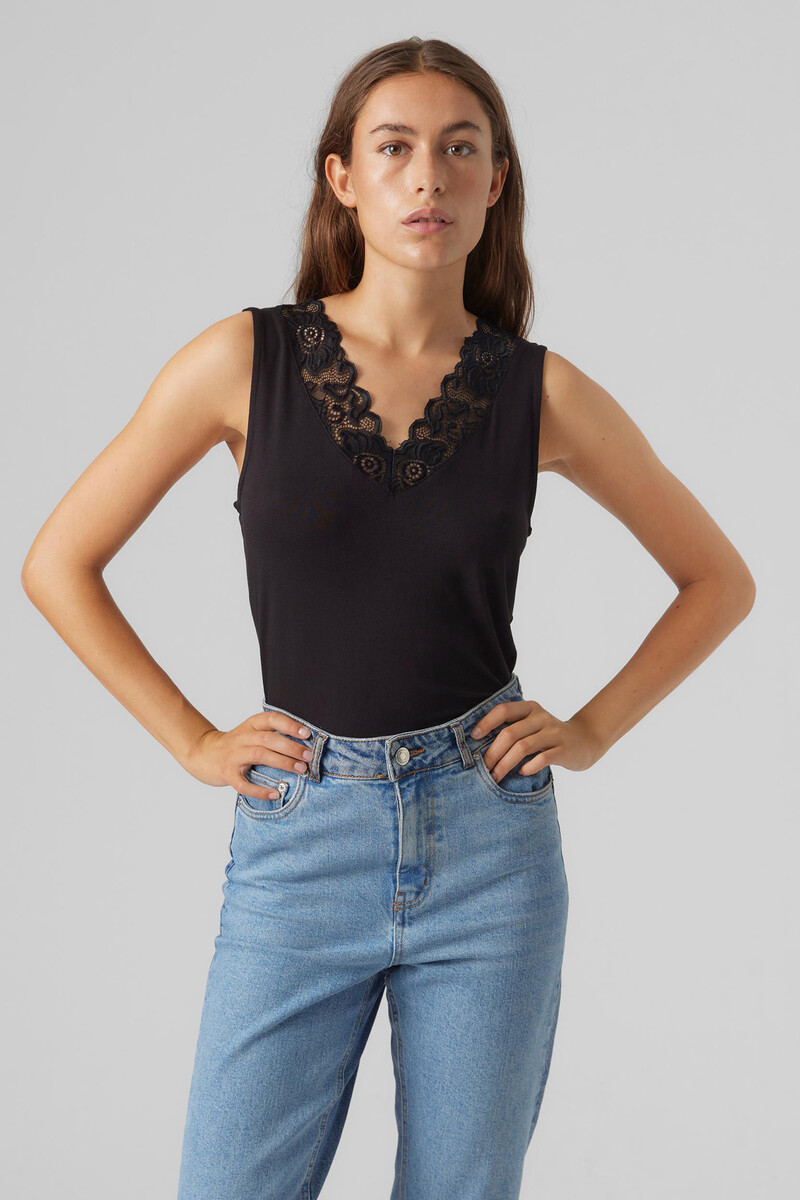 Cortefiel Top sin mangas con encaje