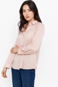 Cortefiel Satin-finish shirt Pink