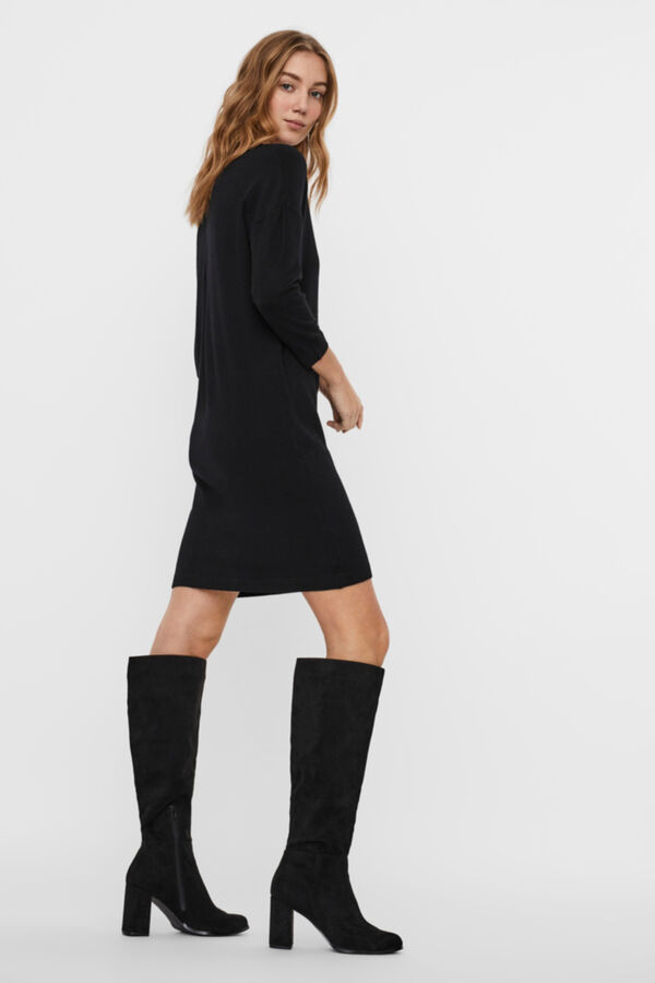 Cortefiel Jersey-knit midi dress  Black