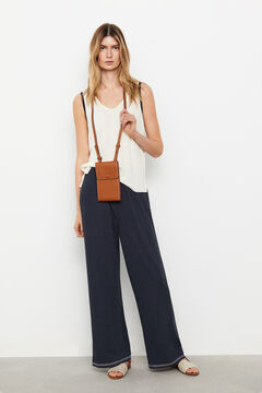 Cortefiel Textured jersey-knit trousers. Blue jeans