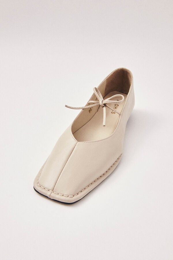 Alohas Sabrinas de couro Sway Ecru