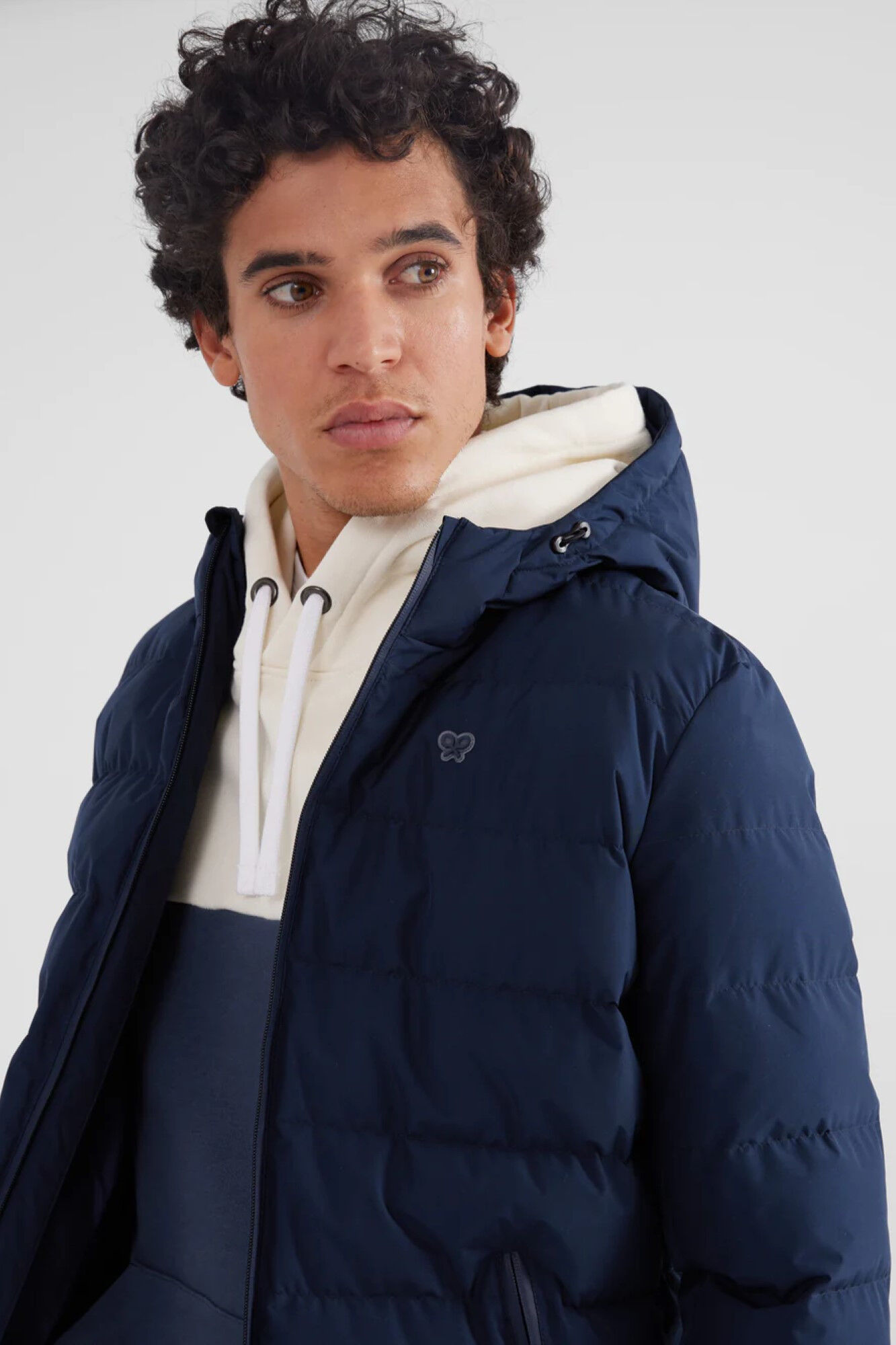 Abrigo tecnico capucha warm azul marino Abrigos de hombre Cortefiel