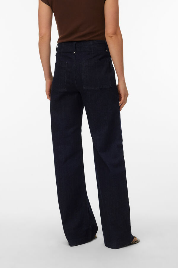 Vero Moda Cal&ccedil;a larga em ganga Azul