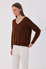 Cortefiel Appliqu&eacute; neckline jumper Brown