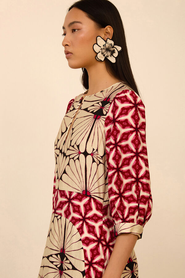 Meisie Printed long dress Printed white