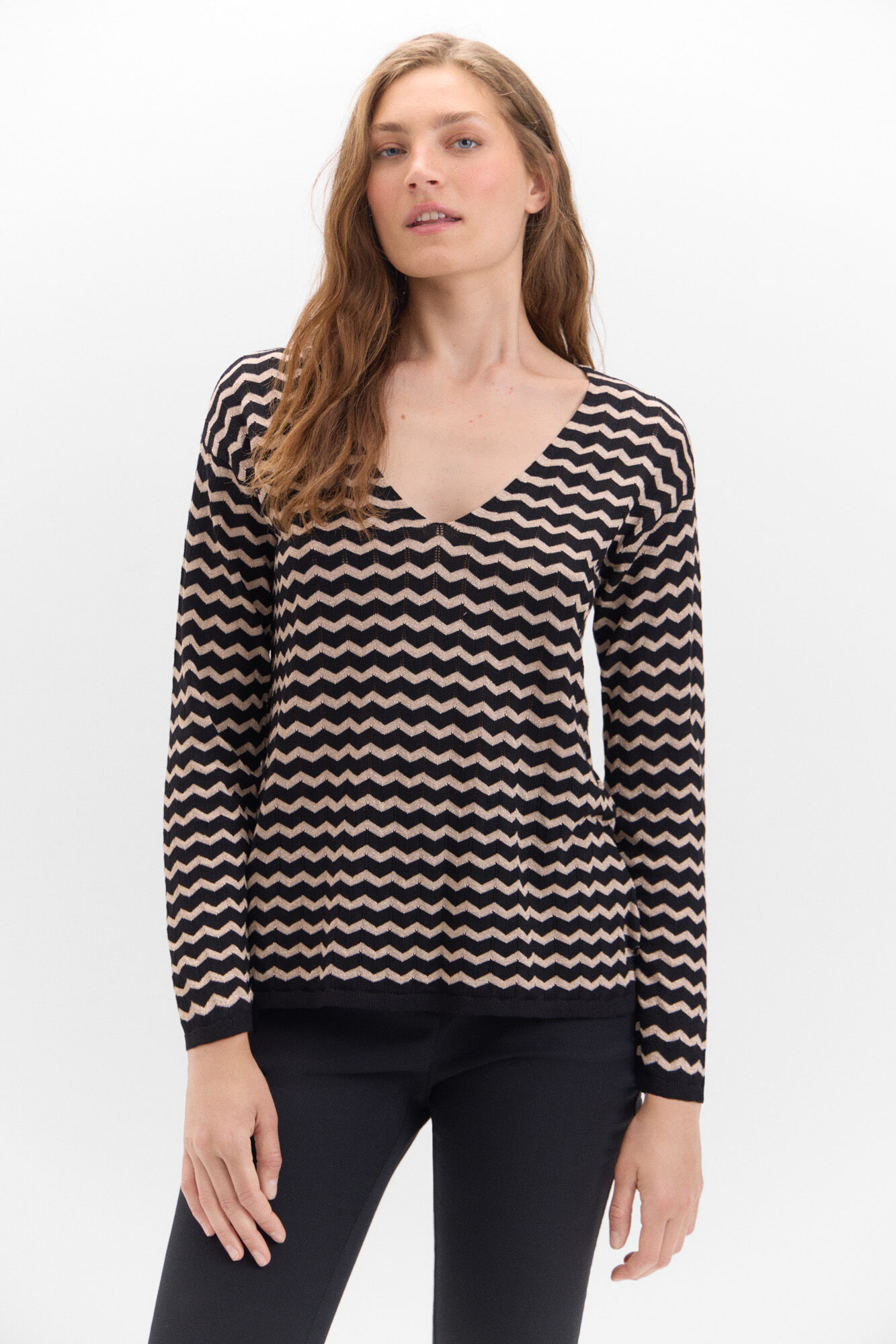 Jersey jacquard lurex Jerseis y cardigans de mujer Cortefiel