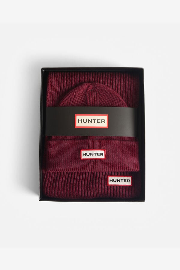 Hunter Conjunto de boné e cachecol Vermelho
