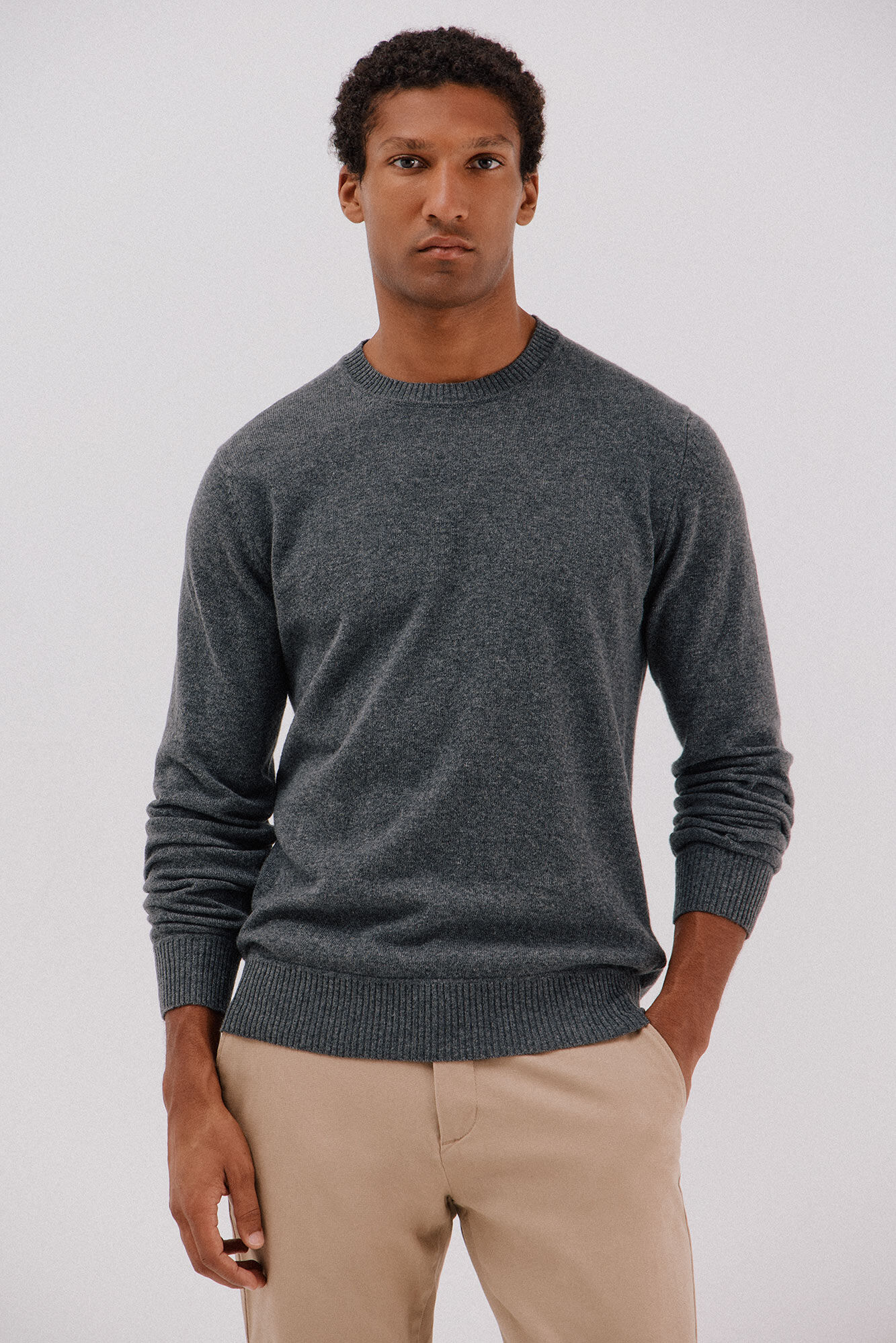 Cortefiel Camisola l&atilde; de carneiro gola redonda