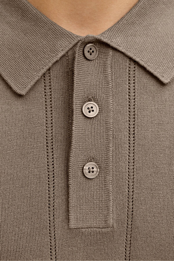 Jack & Jones Polo manga curta em malha Castanho