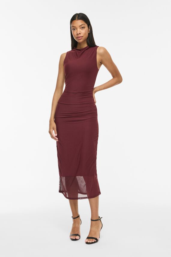 Vestido midi drapeado