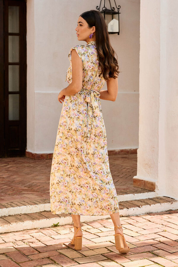 Cortefiel Long floral print dress Multicolour