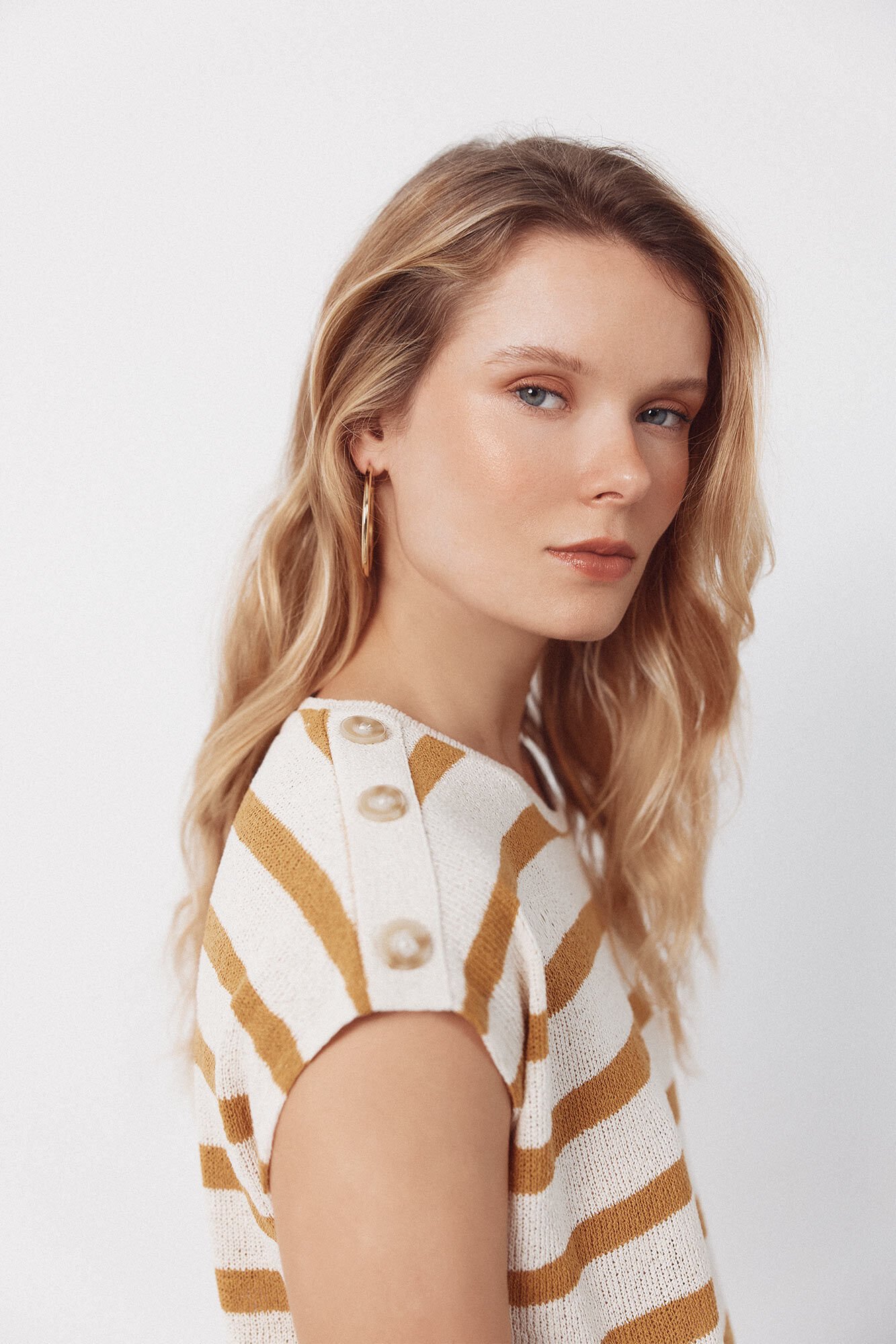 Cortefiel T-shirt textura riscas