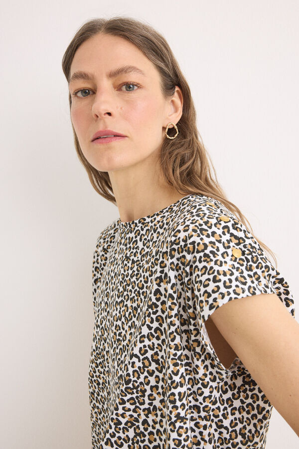 Cortefiel Basic t-shirt with buttons Multicolour