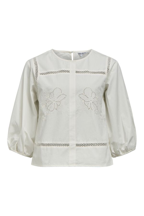 Object Blusa bordada em algod&atilde;o Branco