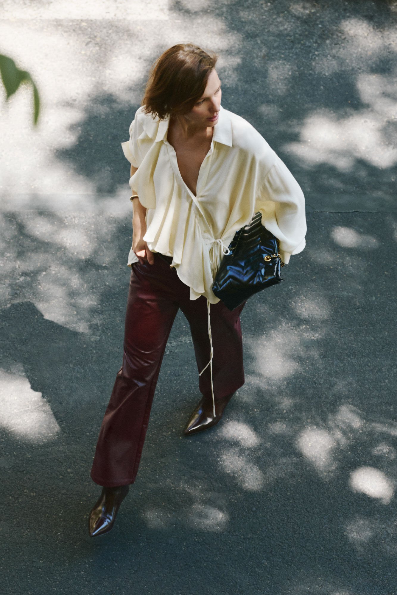 Cortefiel Faux leather trousers