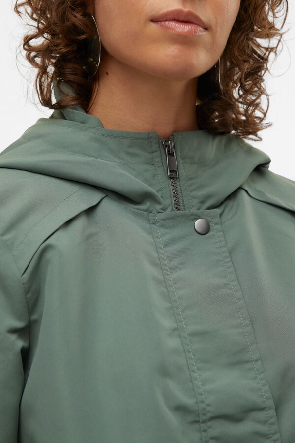 Vero Moda Parka curta com fecho-&eacute;clair oculto Verde