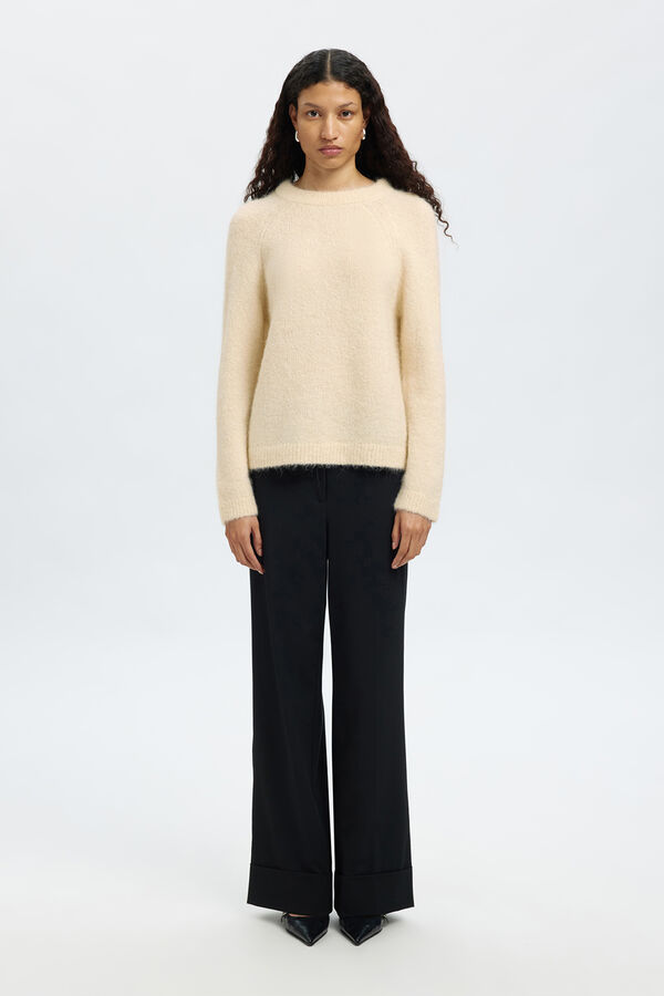 Selected Camisola de la&ccedil;ada de alpaca Tostado