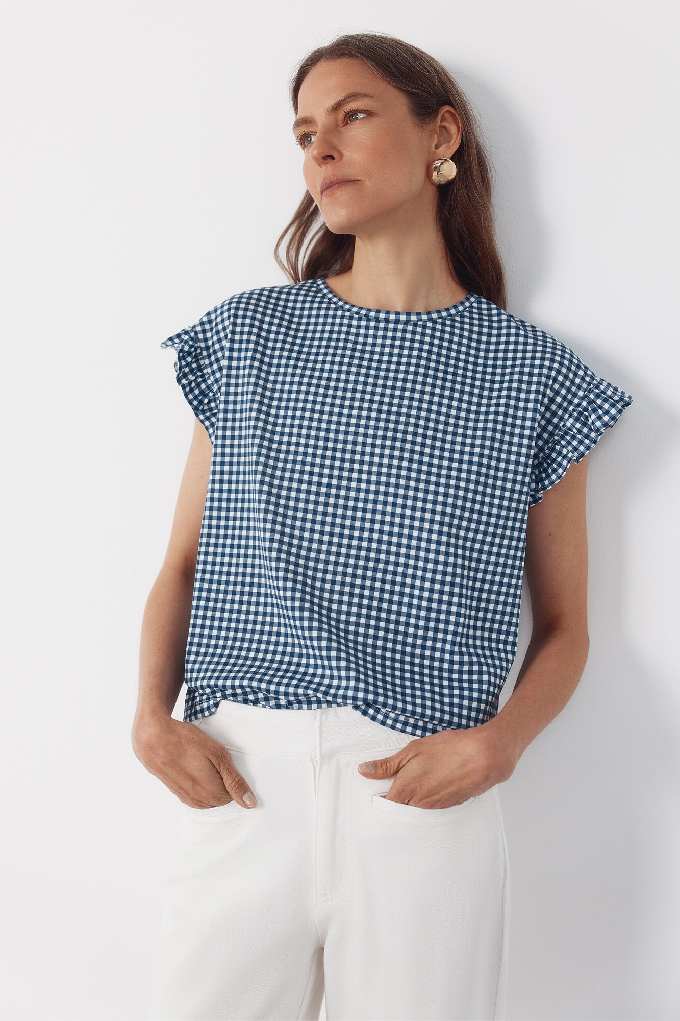 Cortefiel Essential ruffle t-shirt