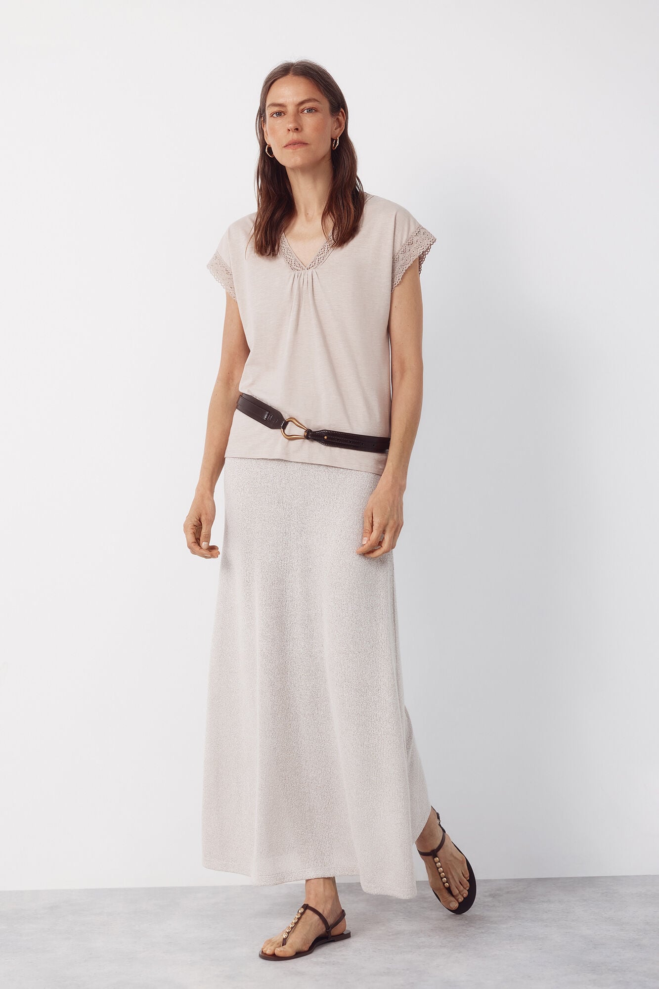 Cortefiel Slub t-shirt with trim