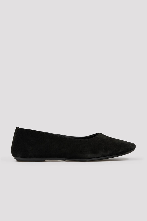 Cortefiel Leather ballet flats Camel