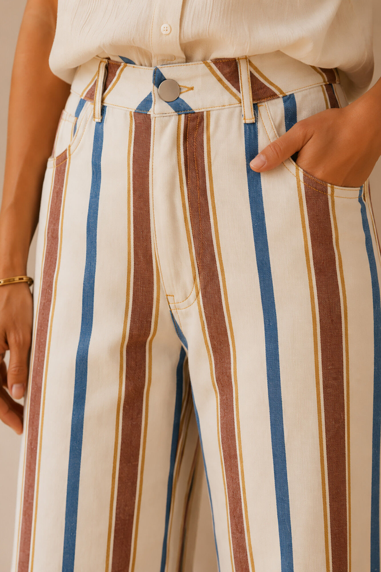 Vila Multicoloured wide leg trousers