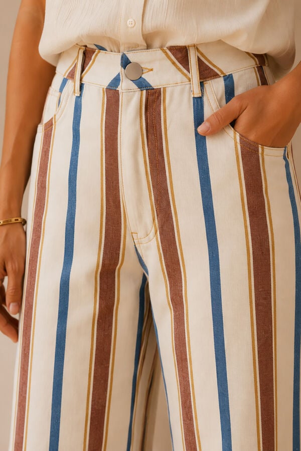 Vila Multicoloured wide leg trousers Multicolour