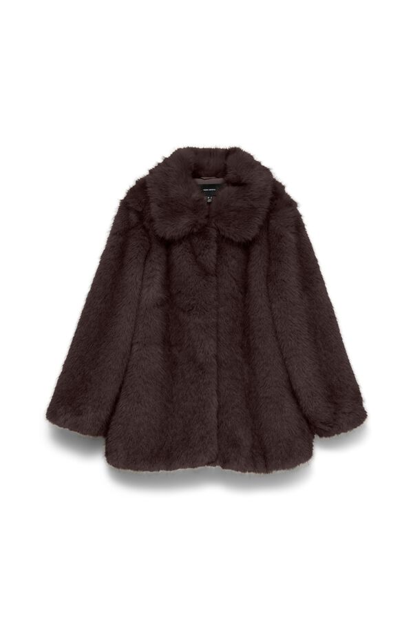 Vero Moda Faux fur jacket Dark brown