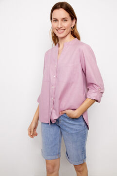 Cortefiel Eco-friendly linen shirt Pink
