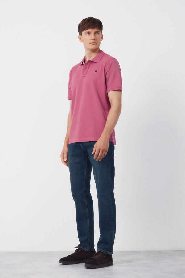 Cortefiel Basic piqué polo shirt Pink