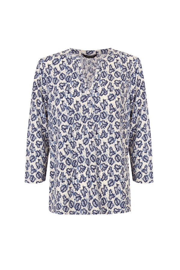 Cortefiel Henley T-shirt Printed white