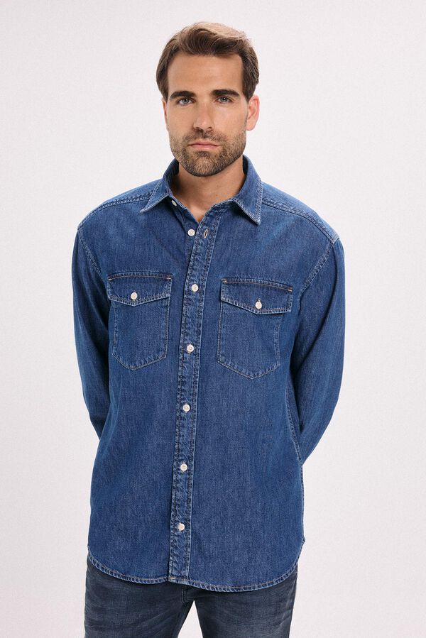 Jack & Jones Camisa regular fit denim Azul