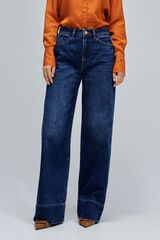 Salsa Jeans Calça jeans de perna larga com bainha alta Azul