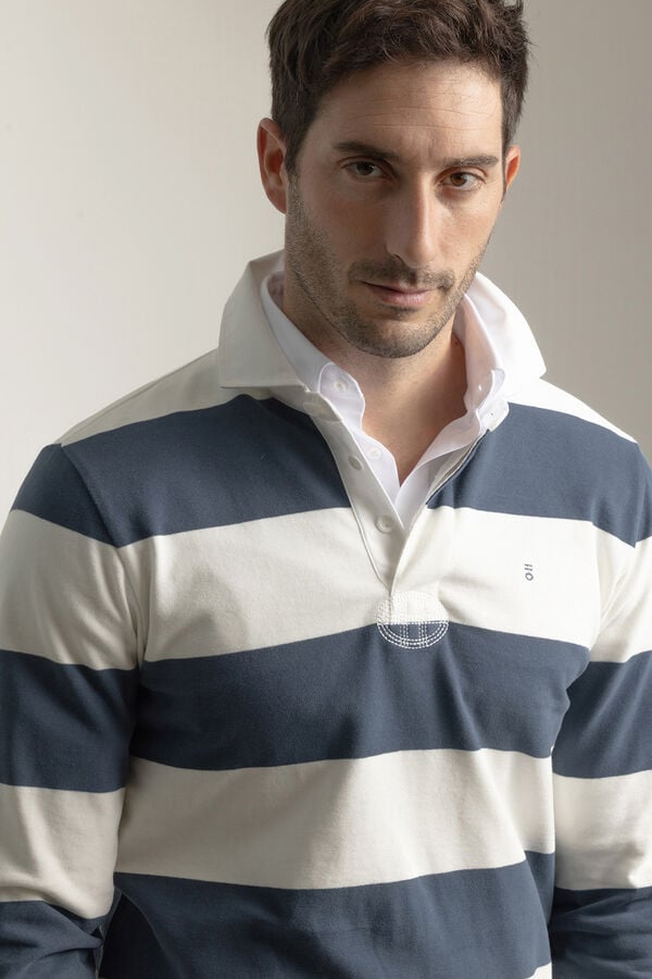 PuroEGO Camisa polo riscas azul-tinta Azul