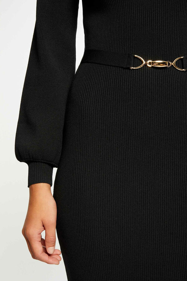 Morgan Vestido longo de malha justa Preto