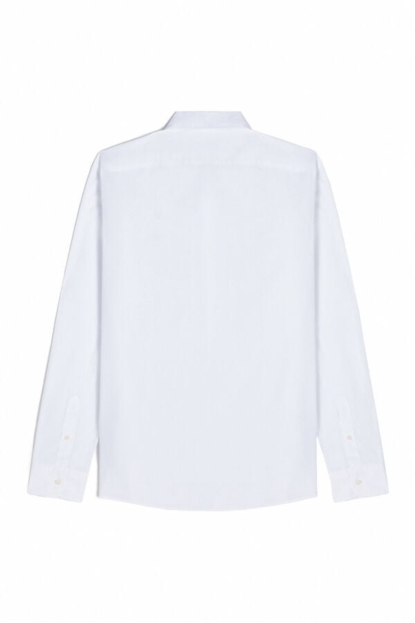 Cortefiel Camisa lisa de manga comprida Branco