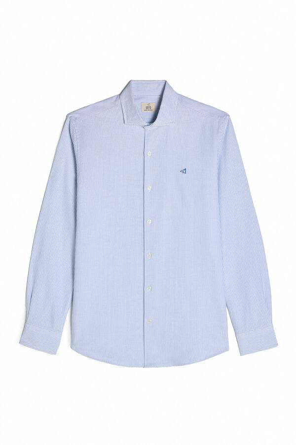 Cortefiel Camisa oxford raias manga comprida Azul