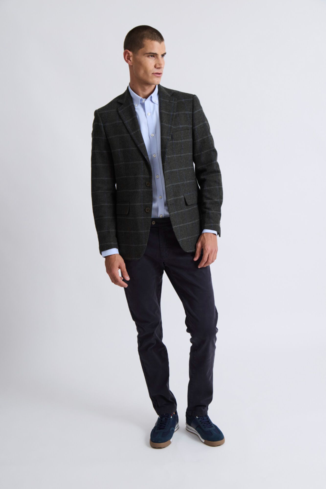 Williot Blazer de espiga em l&atilde; aos quadrados