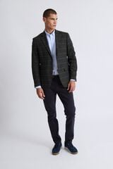 Williot Blazer de espiga em l&atilde; aos quadrados Verde