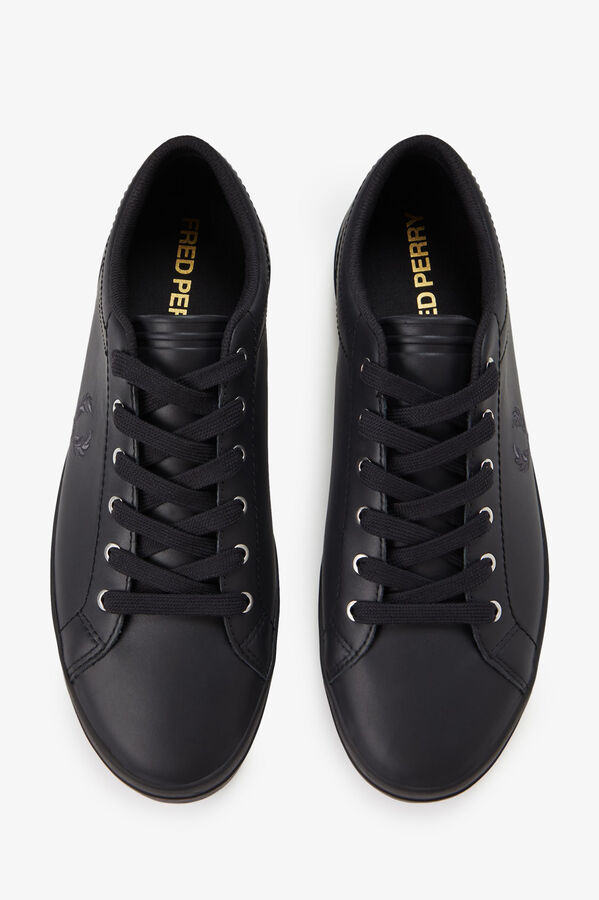Fred Perry Tênis de couro básico Preto
