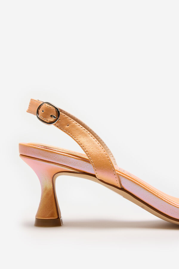Cortefiel Knotted strap heeled sandals Orange