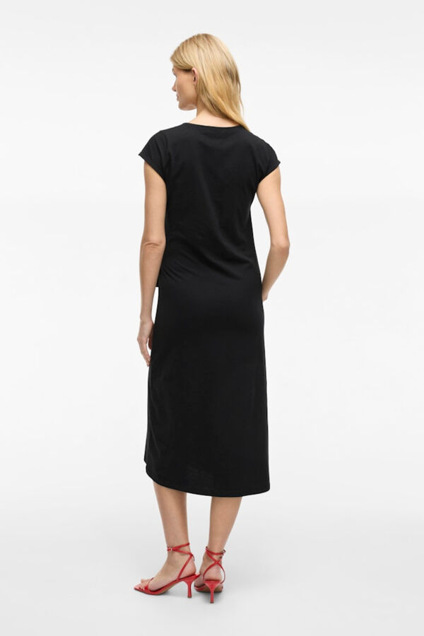 Vila Organic cotton midi dress Black