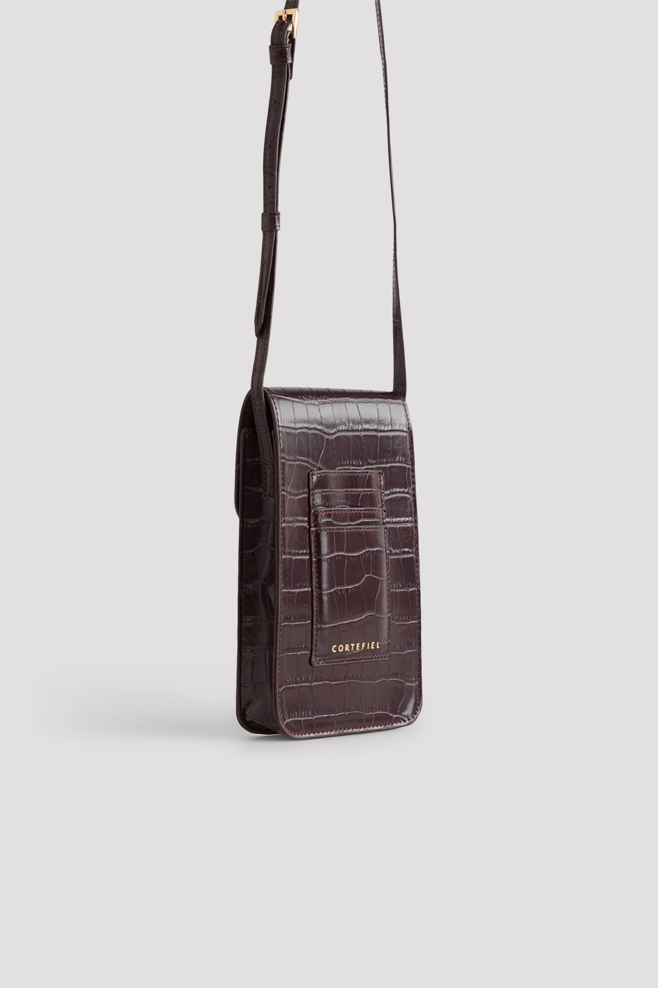 Cortefiel Crocodile effect flap phone holder