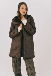 Cortefiel Long reversible faux fur coat