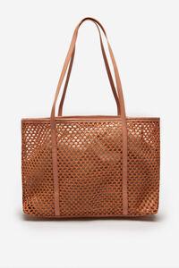 Cortefiel Raffia-style shopper bag Pink