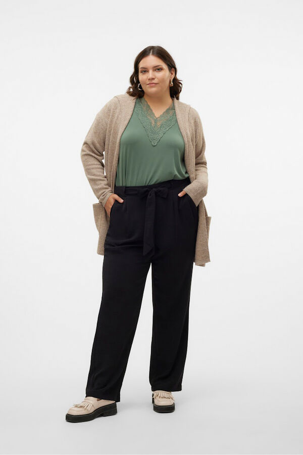 Vero Moda Curve Cárdigan con capucha talla grande Marrón