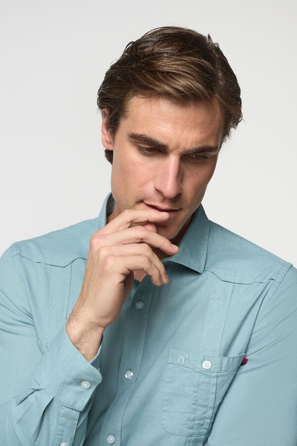 Williot Camisa Guayabera Turquesa