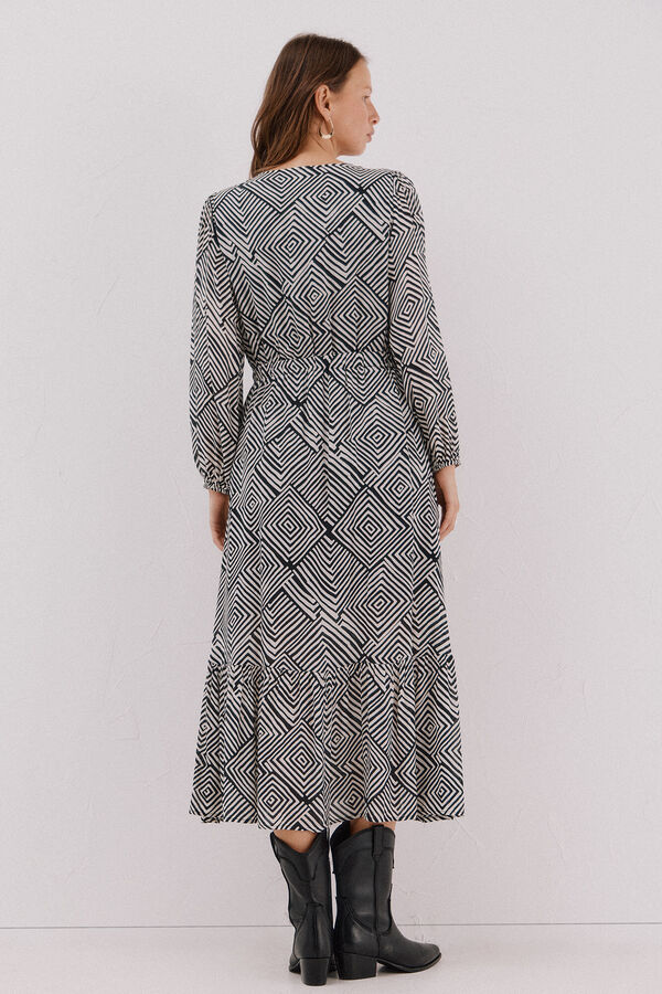 Cortefiel Printed dress Printed white