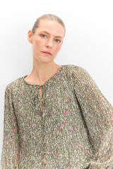 Cortefiel Blusa plisada estampada Printed green